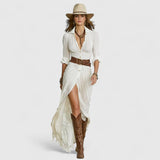 Κλεονίκη - Μακρύ λινό φόρεμα με διακριτική κομψότητα και φυσική άνεση