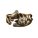 βίντατζ δαχτυλίδι - γάτα σε ασήμι