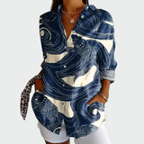 Στυλάτη μπλούζα με λουλουδάτο σχέδιο