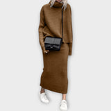 Πλεκτό Σετ με Ζιβάγκο και Φούστα