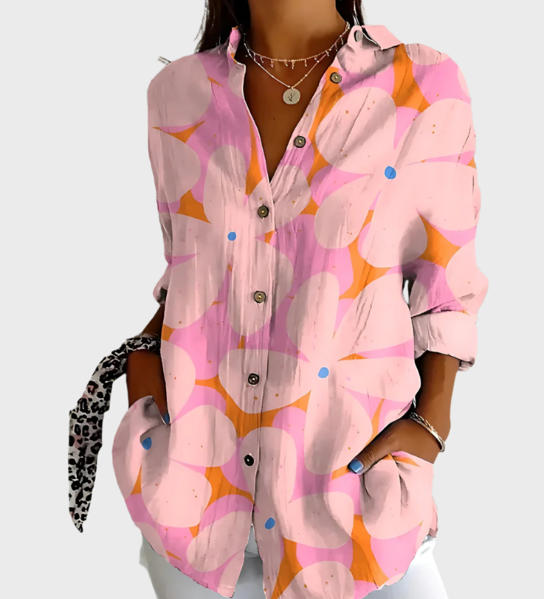 Μπλούζα Βαμβακερή με Φλοράλ Σχέδιο