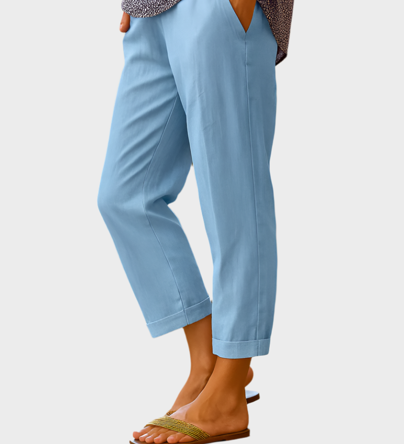 Καλοκαιρινό Παντελόνι από Λινό και Βαμβάκι