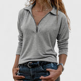 Χριστίνα - Γυναικείο πουλόβερ μισού φερμουάρ με χαλαρή εφαρμογή