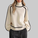 Βασιλική - Κομψό μονόχρωμο πουλόβερ με ψηλό γιακά