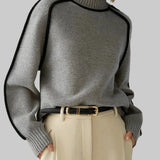 Βασιλική - Κομψό μονόχρωμο πουλόβερ με ψηλό γιακά