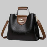 Άννα - Κομψό Δίχρωμο Δέρμα Τσάντα