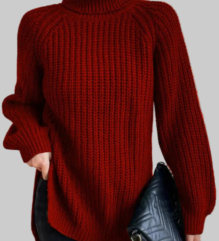 Μαρία - Ζεστό και φαρδύ πουλόβερ με γιακά