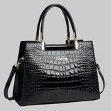 Erain - Γυαλιστερή τσάντα από δέρμα κροκόδειλου