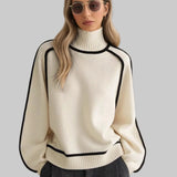 Βασιλική - Κομψό μονόχρωμο πουλόβερ με ψηλό γιακά