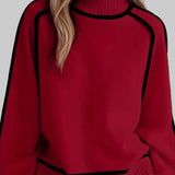 Βασιλική - Κομψό μονόχρωμο πουλόβερ με ψηλό γιακά