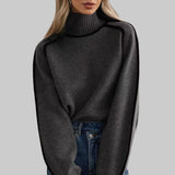 Βασιλική - Κομψό μονόχρωμο πουλόβερ με ψηλό γιακά