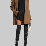 Daphne - Μπότες με τακούνι πάνω από το γόνατο με δερμάτινη εμφάνιση