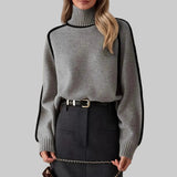 Βασιλική - Κομψό μονόχρωμο πουλόβερ με ψηλό γιακά