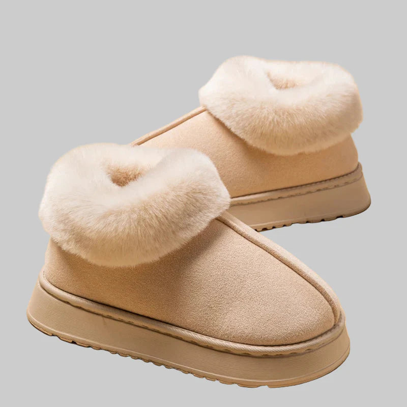 Clio - Άνετες παντόφλες για το σπίτι με γούνινο γιακά