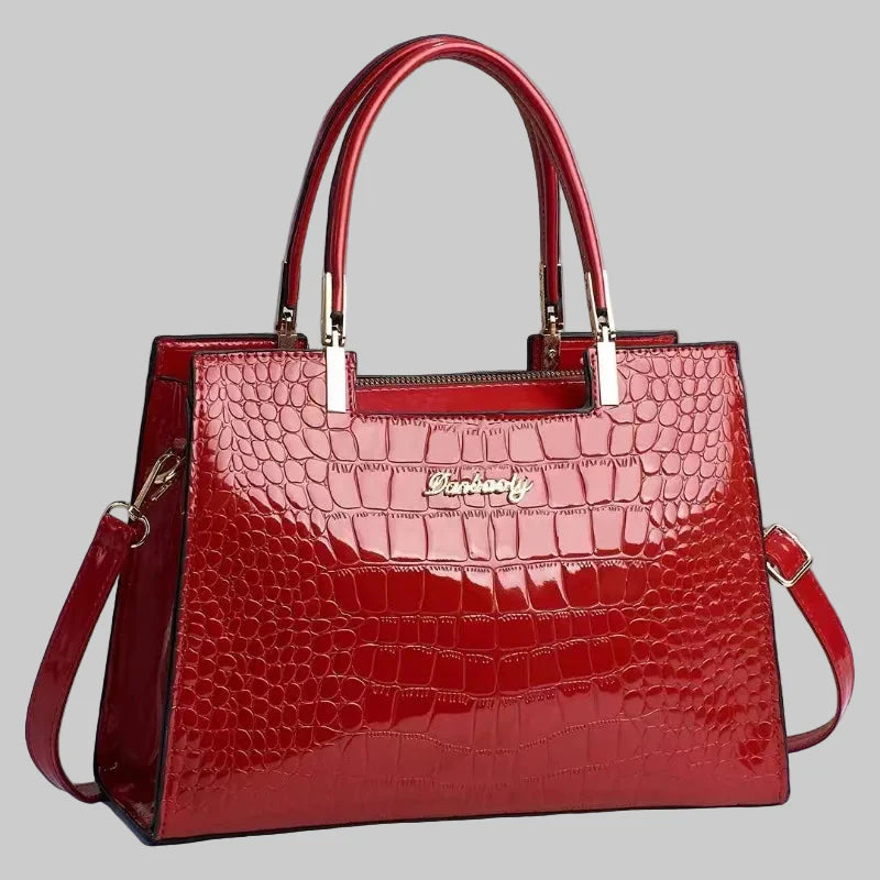 Erain - Γυαλιστερή τσάντα από δέρμα κροκόδειλου