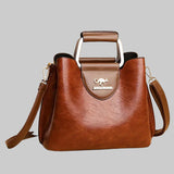 Άννα - Κομψό Δίχρωμο Δέρμα Τσάντα