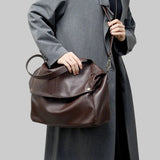 Adriani - Ρετρό γνήσια δερμάτινη μαλακή μινιμαλιστική τσάντα για καθημερινή χρήση