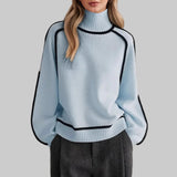 Βασιλική - Κομψό μονόχρωμο πουλόβερ με ψηλό γιακά