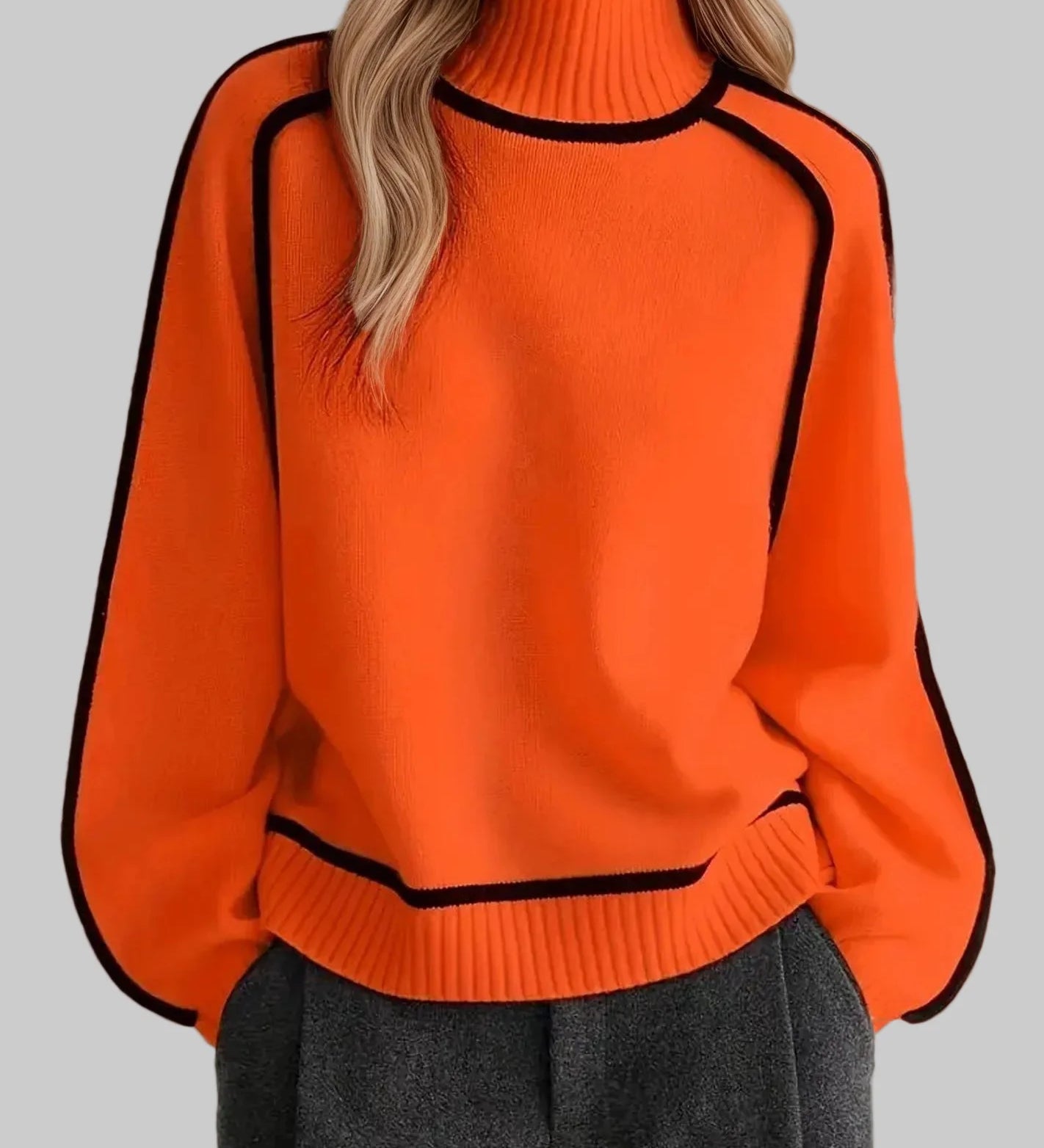 Βασιλική - Κομψό μονόχρωμο πουλόβερ με ψηλό γιακά