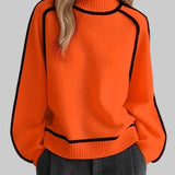 Βασιλική - Κομψό μονόχρωμο πουλόβερ με ψηλό γιακά