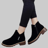 Πριμιούμ ορθοπεδικές δερμάτινες μπότες με τακούνι για τον χειμώνα