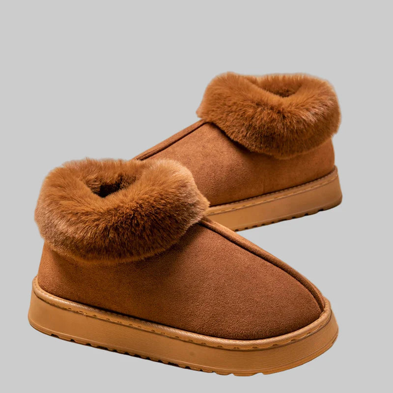 Clio - Άνετες παντόφλες για το σπίτι με γούνινο γιακά