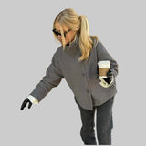 Iris - Μινιμαλιστικό γκρι σακάκι από μείγμα μαλλιού