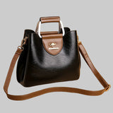 Άννα - Κομψό Δίχρωμο Δέρμα Τσάντα