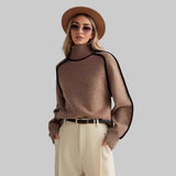 Βασιλική - Κομψό μονόχρωμο πουλόβερ με ψηλό γιακά