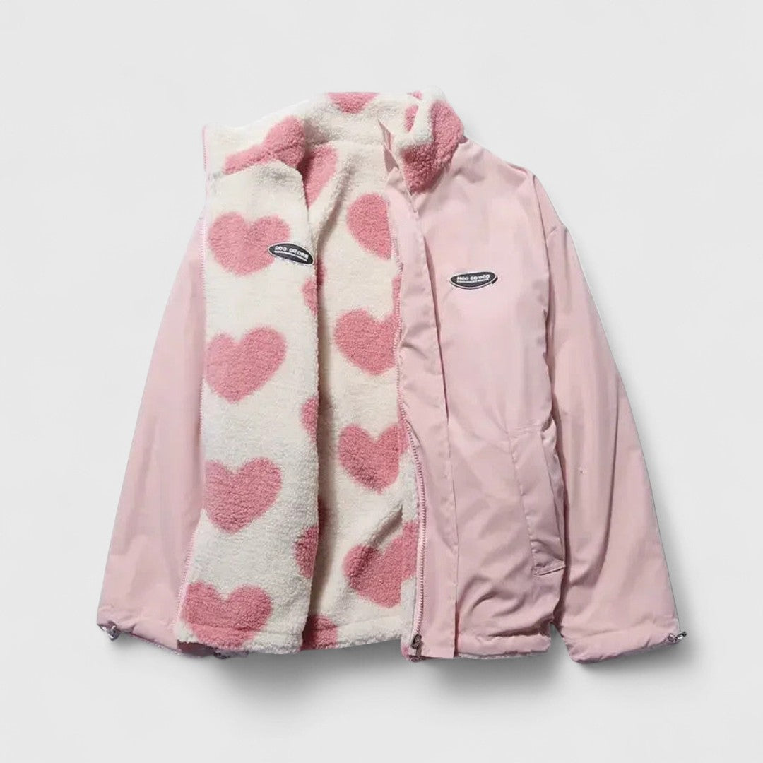 Αφροξυλία - Ζεστό αναστρέψιμο μπουφάν με απαλή υφή και μοντέρνο στυλ