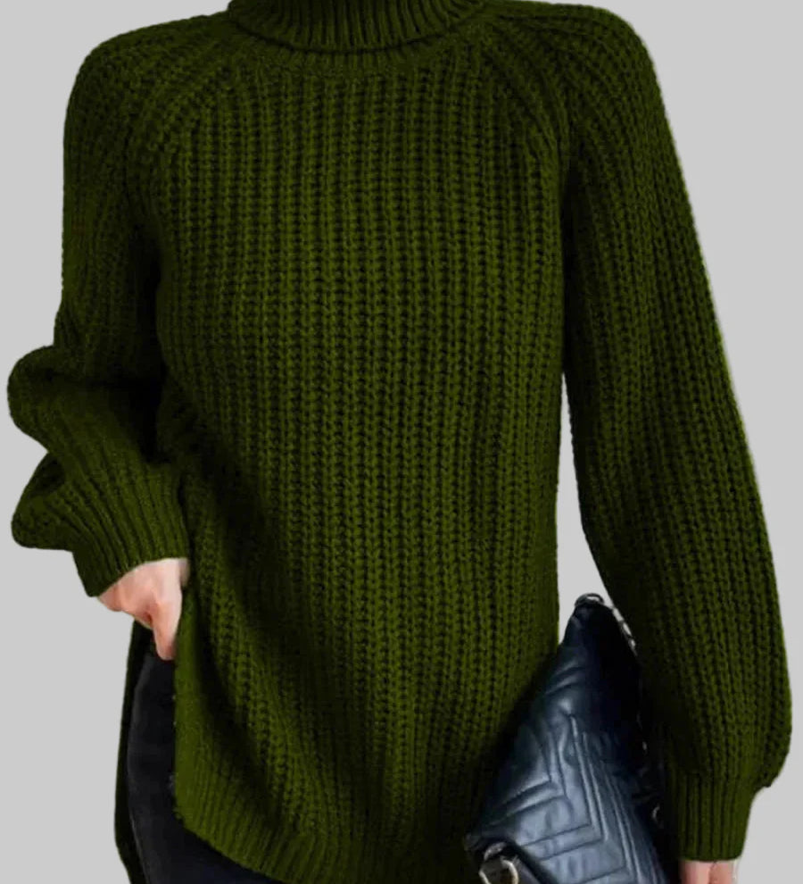 Μαρία - Ζεστό και φαρδύ πουλόβερ με γιακά