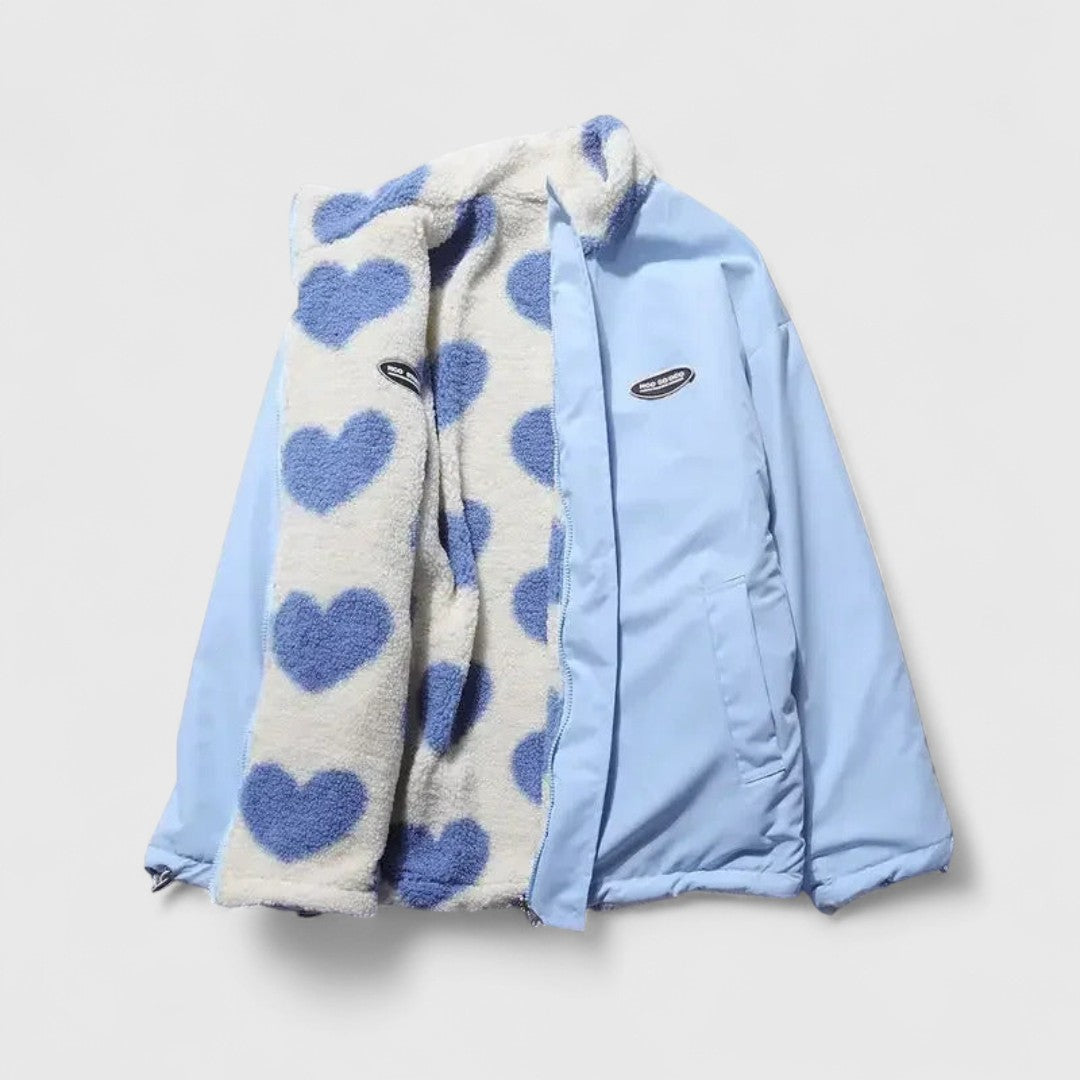 Αφροξυλία - Ζεστό αναστρέψιμο μπουφάν με απαλή υφή και μοντέρνο στυλ