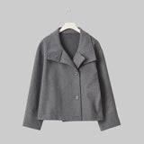 Iris - Μινιμαλιστικό γκρι σακάκι από μείγμα μαλλιού