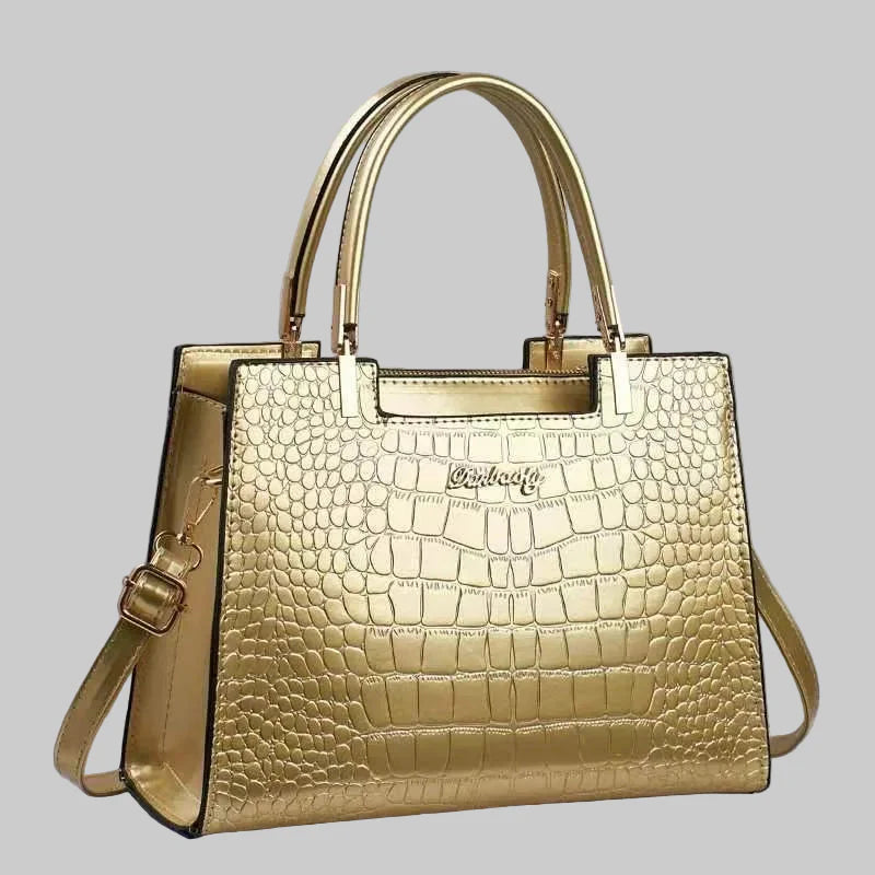 Erain - Γυαλιστερή τσάντα από δέρμα κροκόδειλου