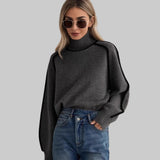 Βασιλική - Κομψό μονόχρωμο πουλόβερ με ψηλό γιακά