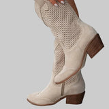 Anna - Μοντέρνες Καουμπόικες Μπότες από Τζιν με Πλαϊνό Φερμουάρ