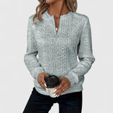 Παγώνα - Γυναικεία ζακέτα με φερμουάρ και πλέξη καλωδίου για κομψή άνεση