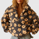 Μελπομένη – Ζεστό Φλις Μπουφάν με Λουλουδάτο Σχέδιο