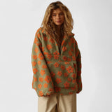 Μελπομένη – Ζεστό Φλις Μπουφάν με Λουλουδάτο Σχέδιο