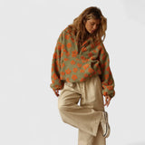 Μελπομένη – Ζεστό Φλις Μπουφάν με Λουλουδάτο Σχέδιο