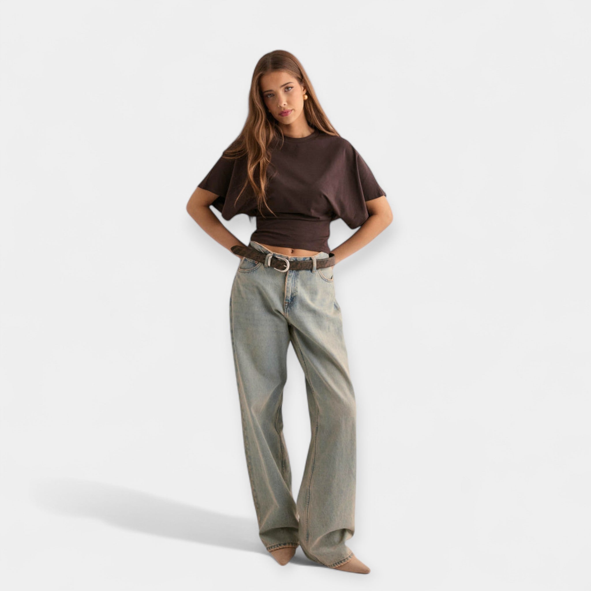 Μπλούζα με Άνετα Φαρδιά Μανίκια